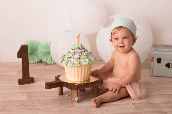 Foto con pastel de cumpleaños o a